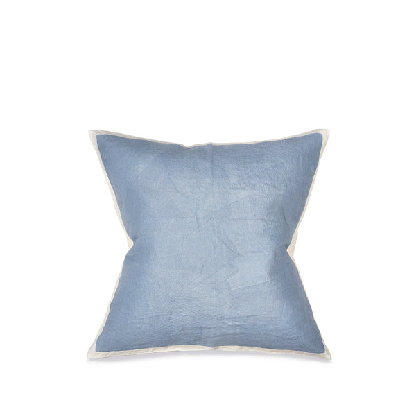 summerill & bishop Hand Painted Linen Cushion in Pale Blue 60cm x 60cm