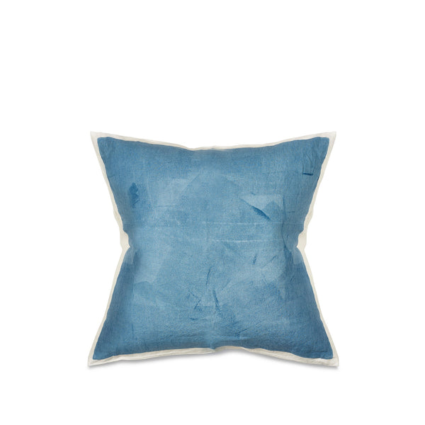 summerill & bishop Hand Painted Linen Cushion in Sky Blue 60cm x 60cm