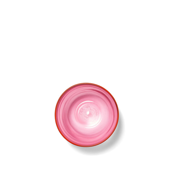 Summerill & Bishop Handblown Bumba Glass Tumbler In Fuchsia Pink With Orange Rim 30cl