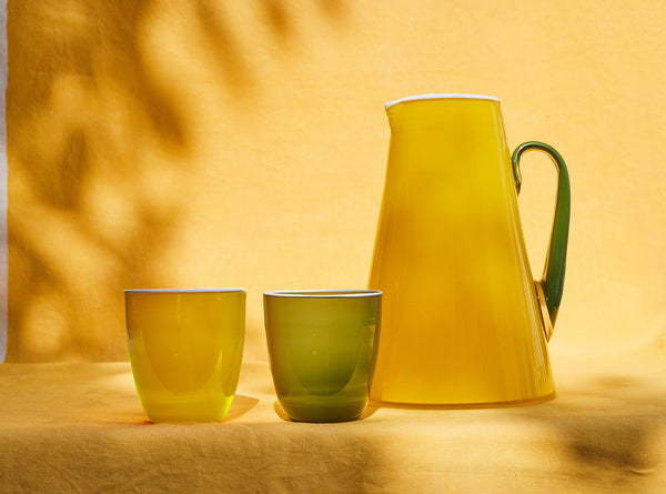 Summerill & Bishop Handblown Bumba Glass Tumbler In Lemon Yellow 30cl