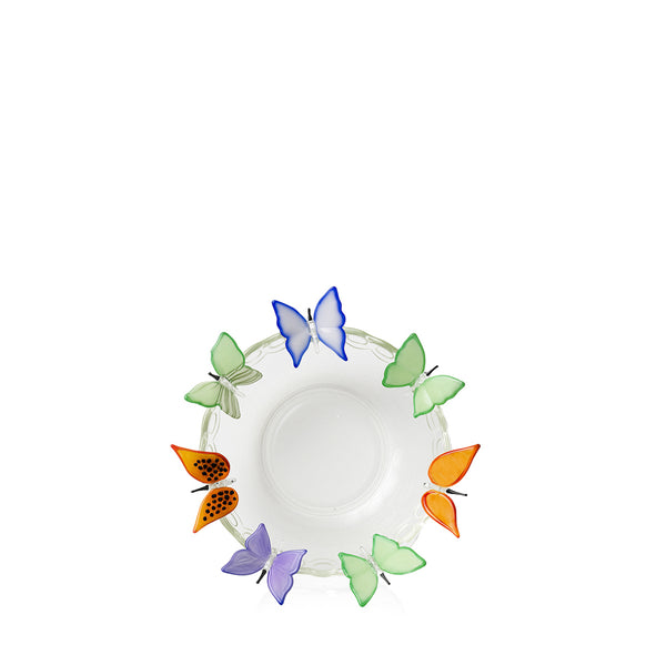 Summerill & Bishop Handblown Butterflies Clear Fruit Platter 29cm