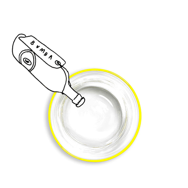 Summerill & Bishop Handblown Clear Bumba Glass Tumbler With Lemon Yellow Rim 30cl