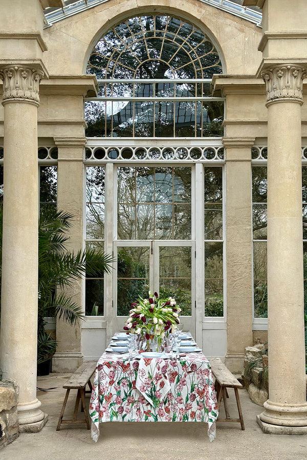 Summerill & Bishop Handblown Clear Bumba Glass Tumbler With Rose Pink Rim 30cl