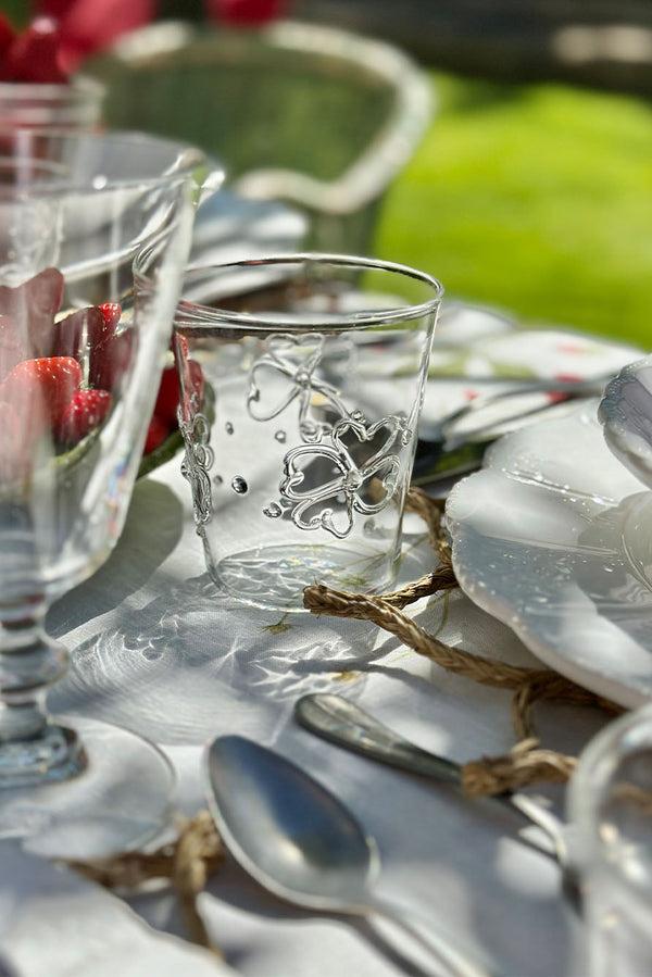 Summerill & Bishop Handblown Clover Pattern Clear Water Glass 9.5cm