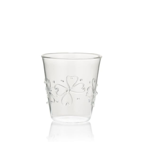 summerill & bishop Handblown Clover Pattern Clear Water Glass 9.5cm