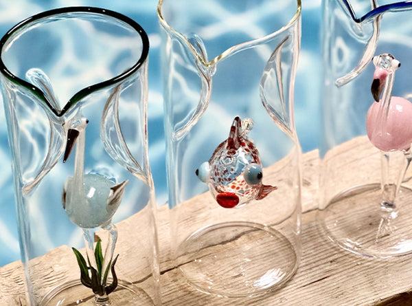 Summerill & Bishop Handblown Glass Blue Fish Carafe 24.5cm