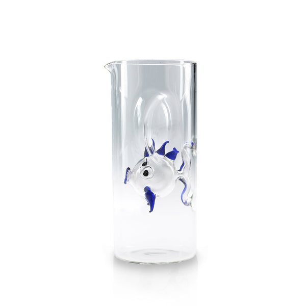 summerill & bishop Handblown Glass Blue Fish Carafe 24.5cm