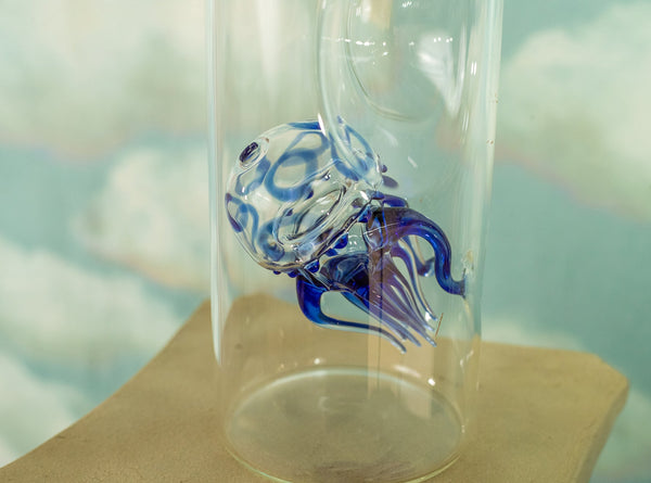 Summerill & Bishop Handblown Glass Blue Jellyfish Carafe 24.5cm
