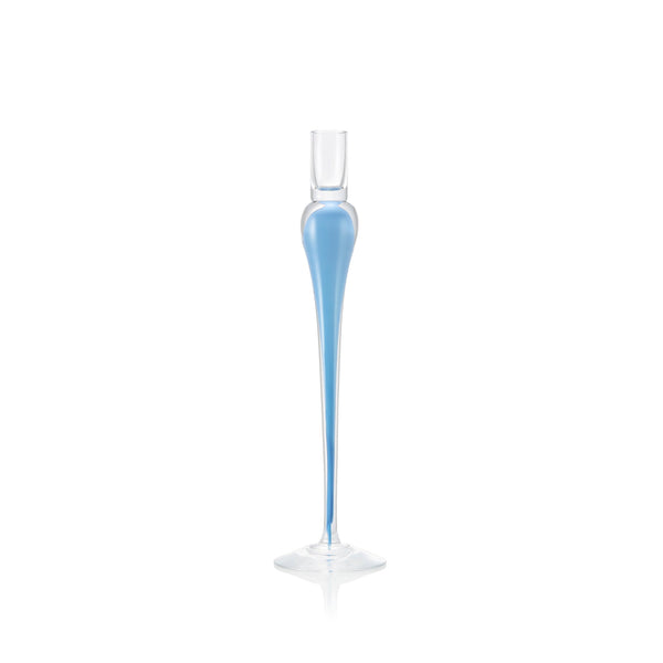 summerill & bishop Handblown Glass Bumba Candlestick in Powder Blue 35cm