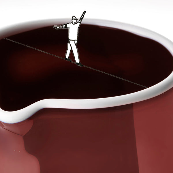 Summerill & Bishop Handblown Glass Bumba Jug In Claret Red 3lt