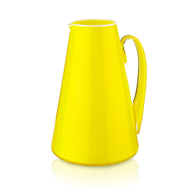 summerill & bishop Handblown Glass Bumba Jug in Lemon Yellow 3lt