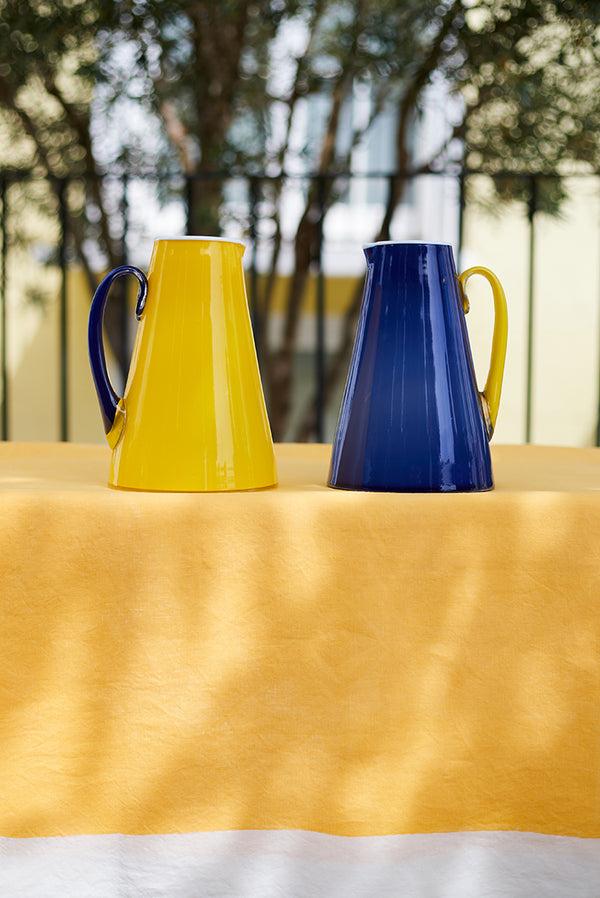 Summerill & Bishop Handblown Glass Bumba Jug In Midnight Blue 3lt