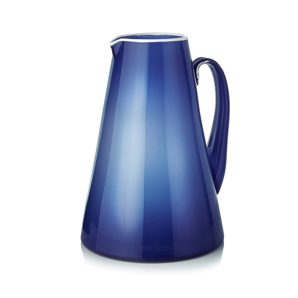 summerill & bishop Handblown Glass Bumba Jug in Midnight Blue 3lt