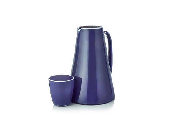 Summerill & Bishop Handblown Glass Bumba Jug In Purple 3lt