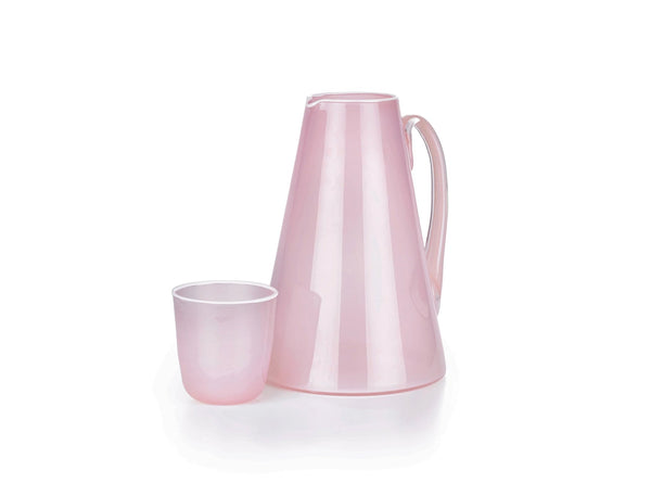 Summerill & Bishop Handblown Glass Bumba Jug In Rose Pink 3lt