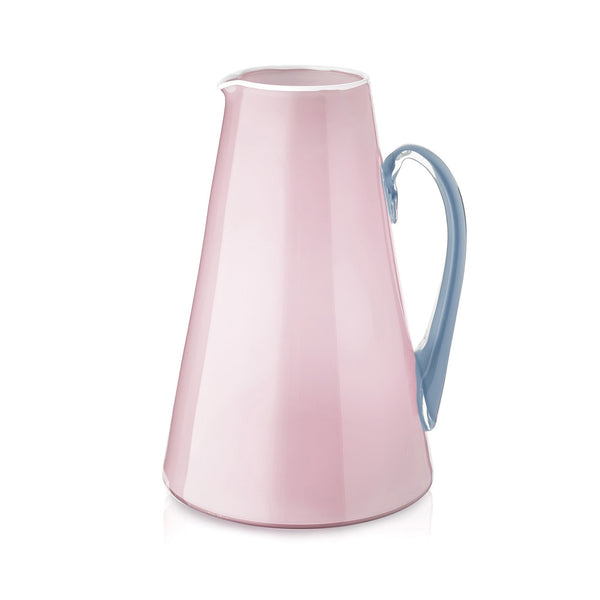 summerill & bishop Handblown Glass Bumba Jug in Rose Pink and Powder Blue 3lt