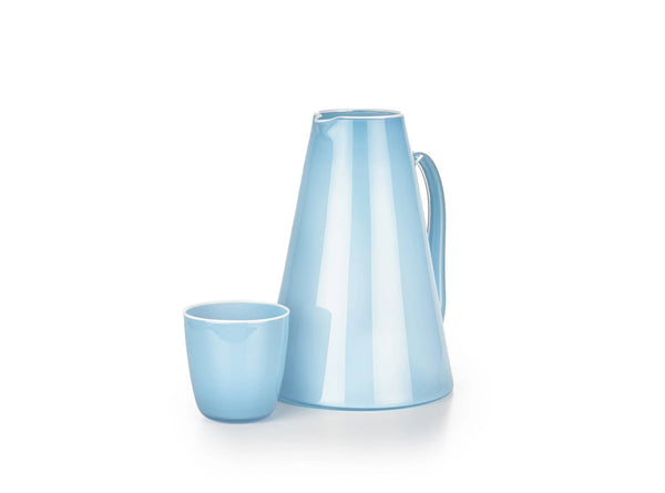Summerill & Bishop Handblown Glass Bumba Jug In Sky Blue 3lt