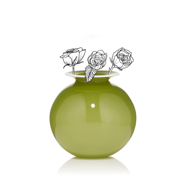 Summerill & Bishop Handblown Glass 'Bumba' Round Vase In Apple Green 14cm