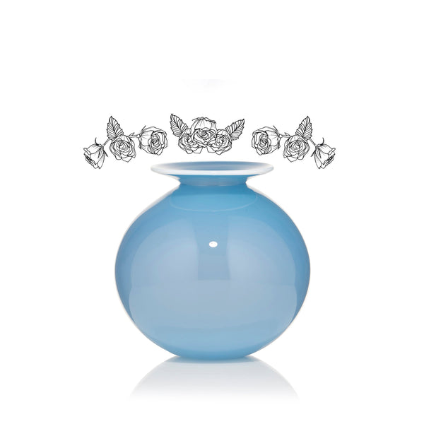 Summerill & Bishop Handblown Glass 'Bumba' Round Vase In Powder Blue 14cm