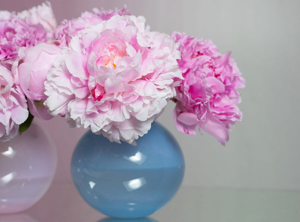 Summerill & Bishop Handblown Glass 'Bumba' Round Vase In Powder Blue 14cm