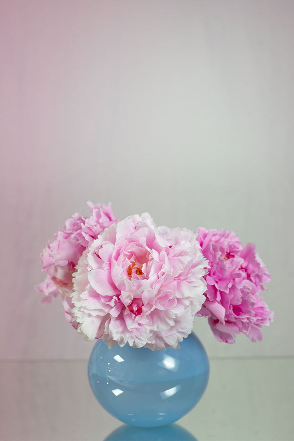 Summerill & Bishop Handblown Glass 'Bumba' Round Vase In Powder Blue 14cm