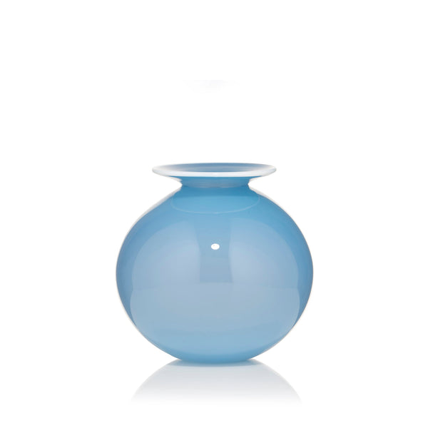 summerill & bishop Handblown Glass 'Bumba' Round Vase in Powder Blue 14cm