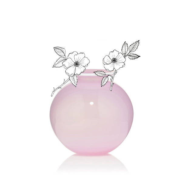 Summerill & Bishop Handblown Glass 'Bumba' Round Vase In Rose Pink 14cm