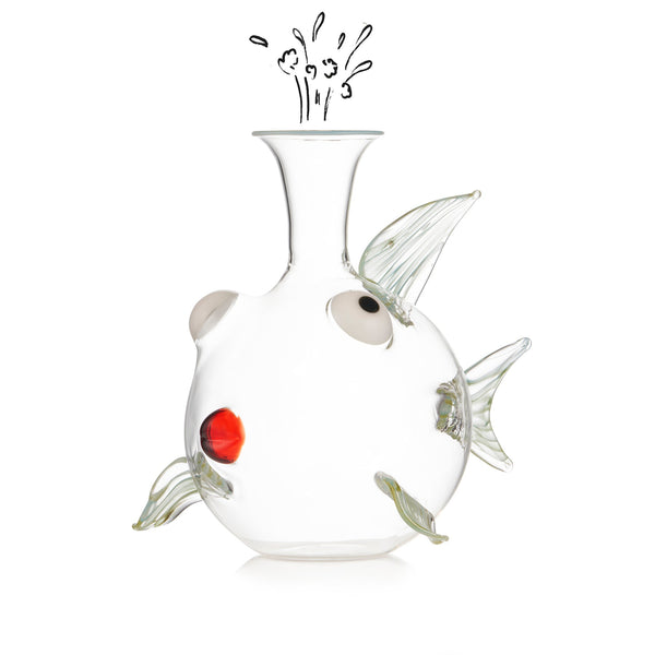 Summerill & Bishop Handblown Glass Carp Fish Decanter 25cm