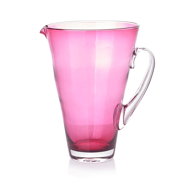 summerill & bishop Handblown Glass 'Clair' Jug in Fuchsia Pink 23cm