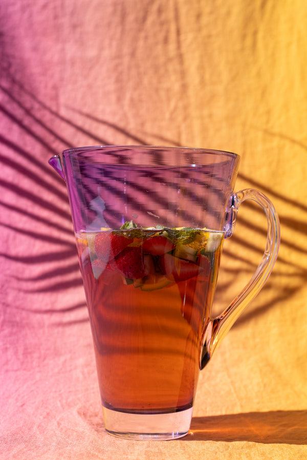 Summerill & Bishop Handblown Glass 'Clair' Jug In Grape Purple 23cm