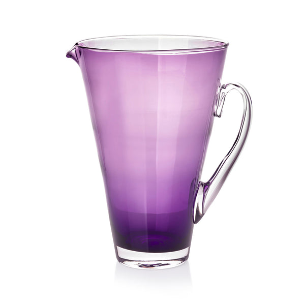 summerill & bishop Handblown Glass 'Clair' Jug in Grape Purple 23cm