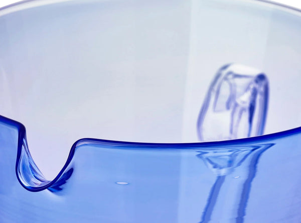 Summerill & Bishop Handblown Glass 'Clair' Jug In Midnight Blue 23cm