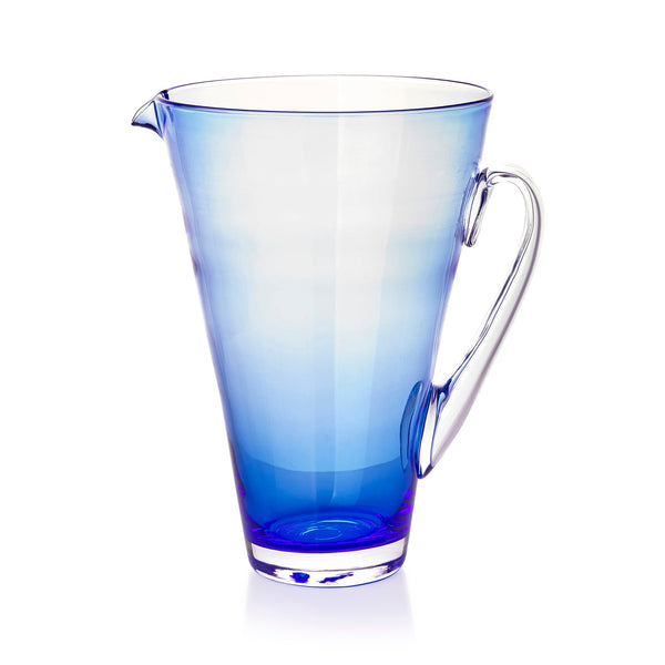 summerill & bishop Handblown Glass 'Clair' Jug in Midnight Blue 23cm