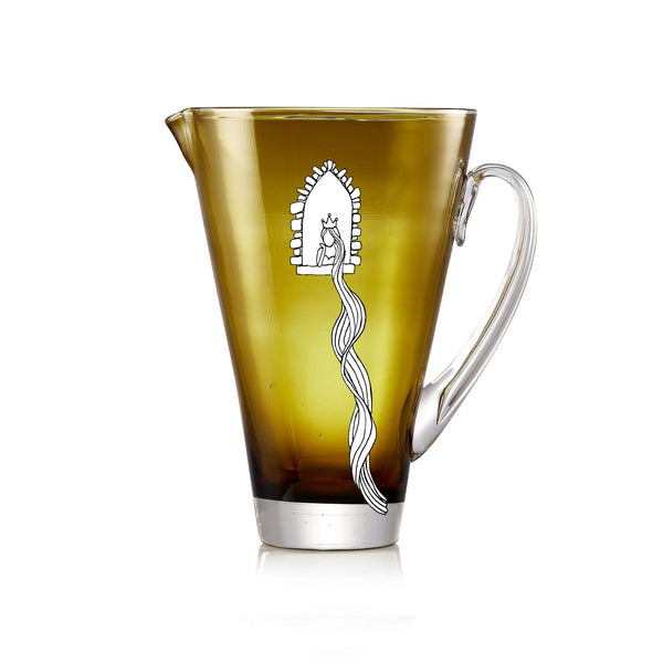 Summerill & Bishop Handblown Glass 'Clair' Jug In Moss Green 23cm