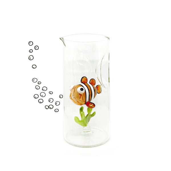 Summerill & Bishop Handblown Glass Clown Fish Carafe 24.5cm