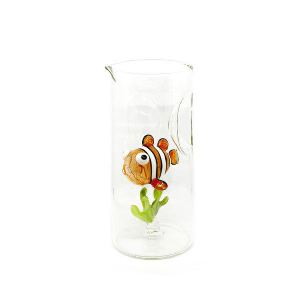 summerill & bishop Handblown Glass Clown Fish Carafe 24.5cm