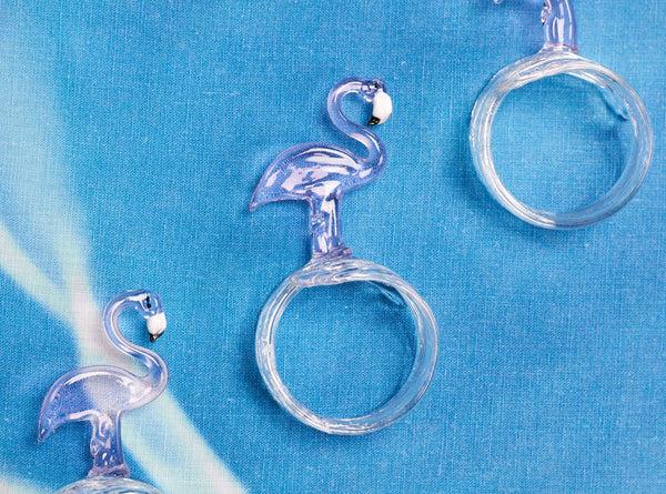 Summerill & Bishop Handblown Glass Flamingo Napkin Ring