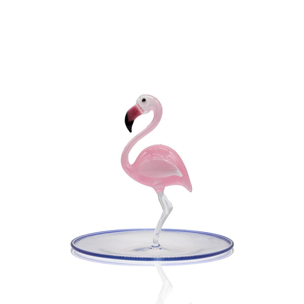 summerill & bishop Handblown Glass Flamingo Small Platter 21cm