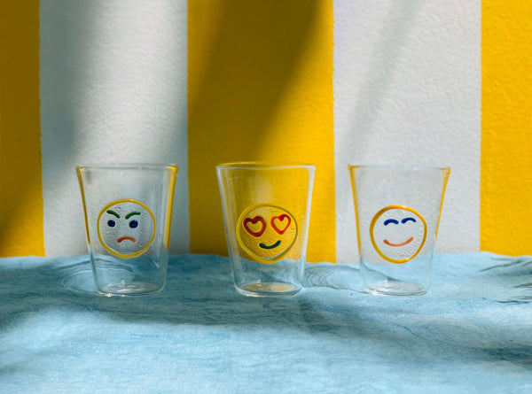 Summerill & Bishop Handblown Glass 'Happy' Mood Tumbler