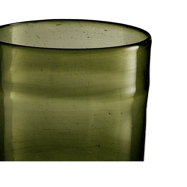 Summerill & Bishop Handblown Glass Medium Water Tumbler In Olive Green 10cm