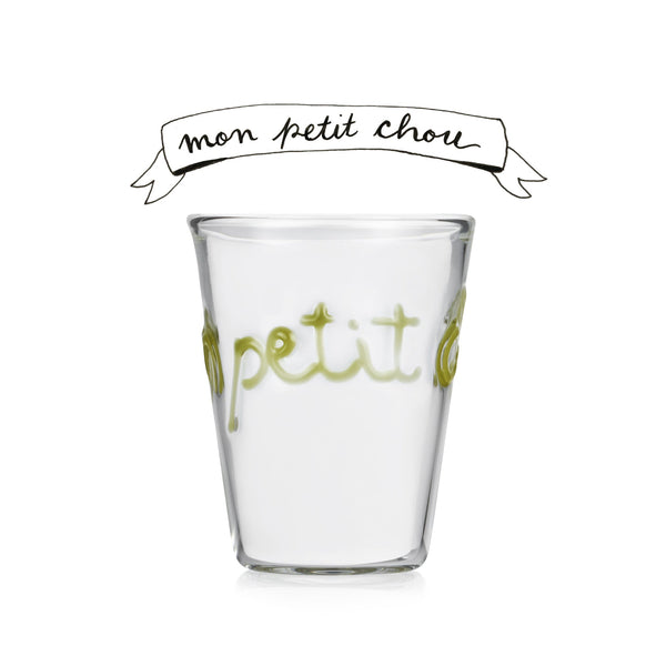 Summerill & Bishop Handblown Glass "Mon Petit Chou" (My Sweetheart) Tumbler