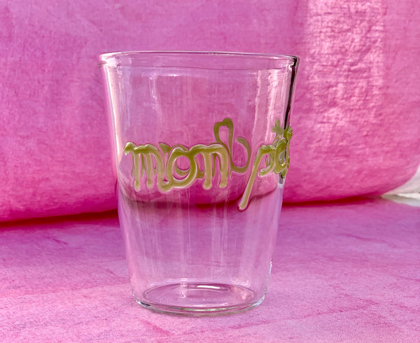 Summerill & Bishop Handblown Glass "Mon Petit Chou" (My Sweetheart) Tumbler