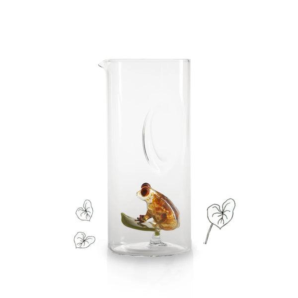 Summerill & Bishop Handblown Glass Orange Frog Carafe 24.5cm
