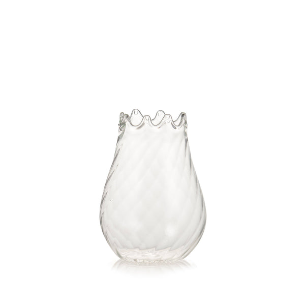 summerill & bishop Handblown Glass Pomegranate Swirl Bud Vase