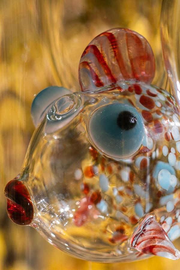 Summerill & Bishop Handblown Glass Red And Blue Fish Carafe 24.5cm