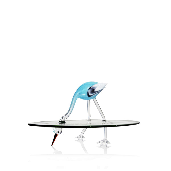 Summerill & Bishop Handblown Glass Stork Cake Stand 30cm