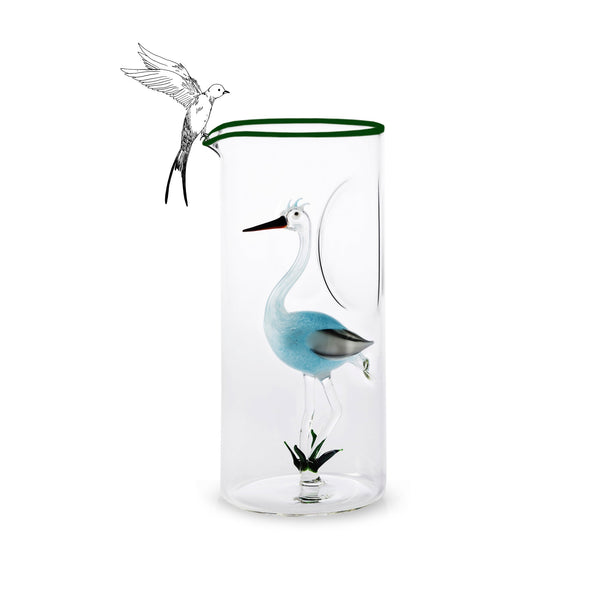 Summerill & Bishop Handblown Glass Stork Carafe 24.5cm