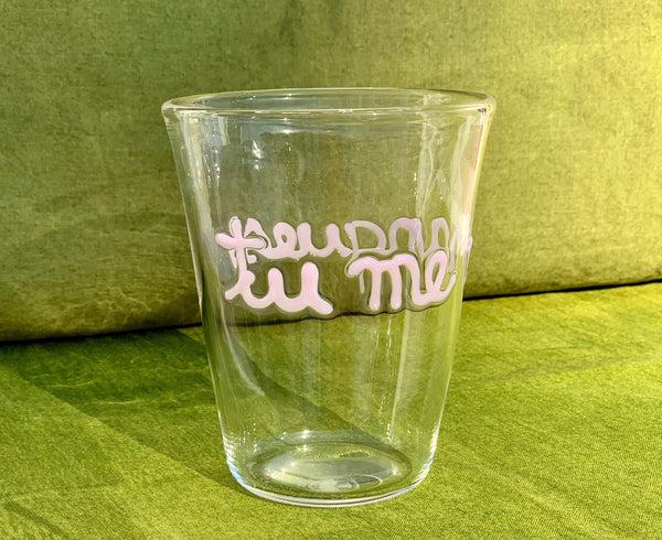 Summerill & Bishop Handblown Glass "Tu Me Manques" (I Miss You) Tumbler