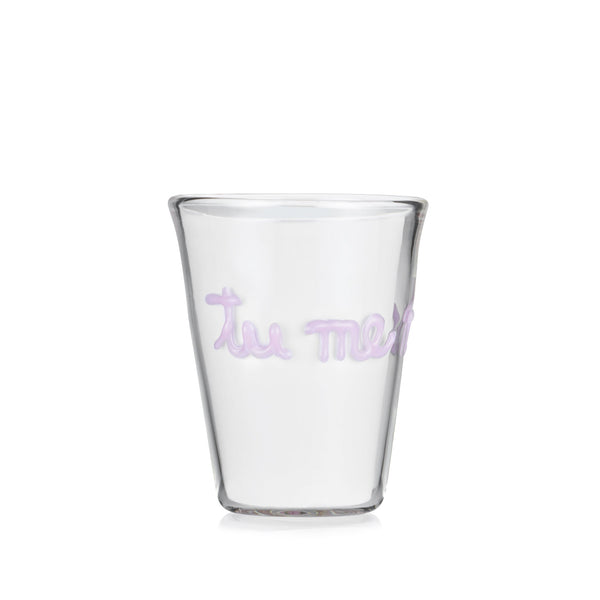 summerill & bishop Handblown Glass "Tu Me Manques" (I miss you) Tumbler
