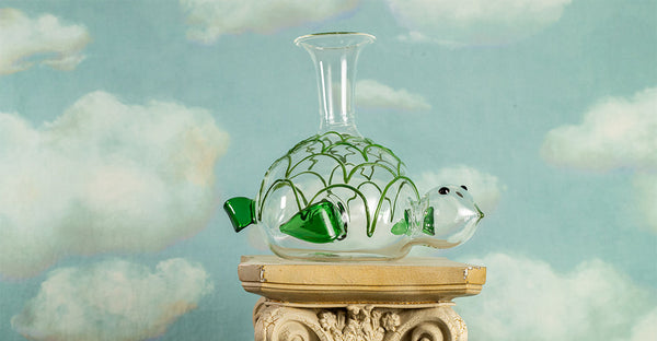 Summerill & Bishop Handblown Glass Turtle Decanter 26cm